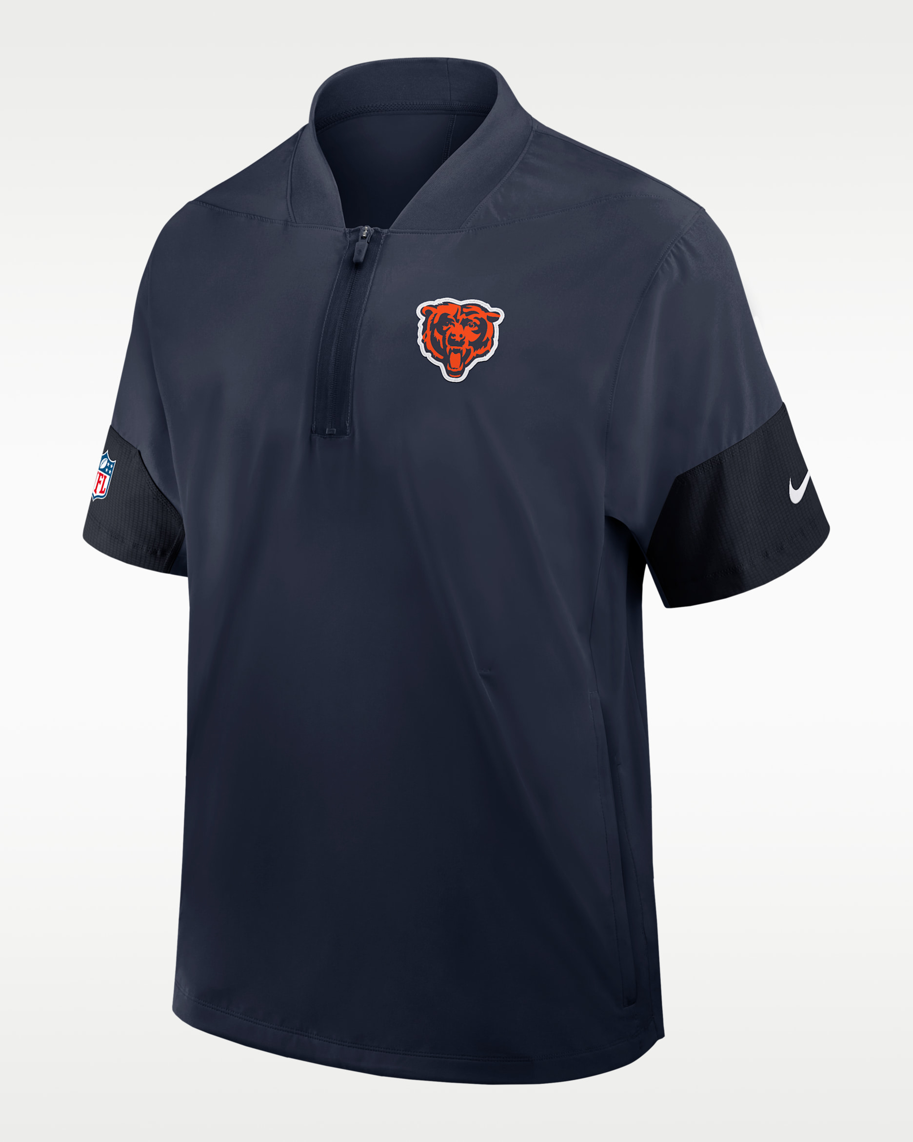 Chicago Bears Sideline Coach Men's Nike NFL 1/2-Zip Short-Sleeve